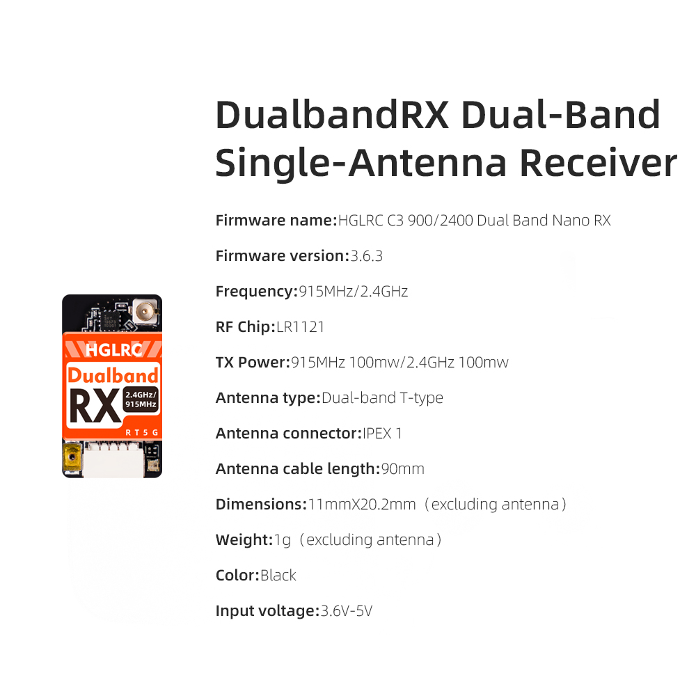 Receptor HGLRC Dual-band True  - Drone Racing Receiver avaliação e preço